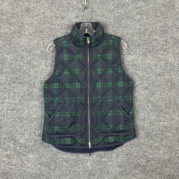 J.CREW Jackets & Blazers - J Crew Factory Womens Plaid Quilted Puffer Vest Size Small Down Filled Preppy